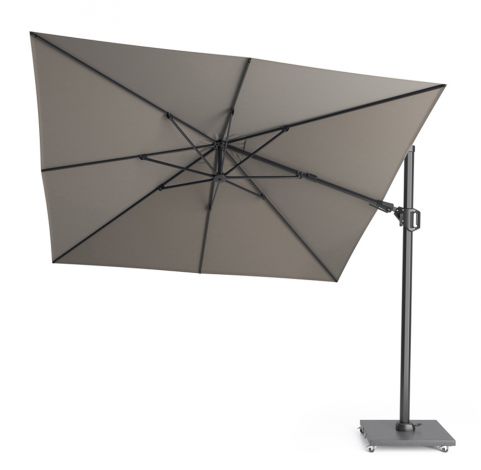 Platinum Challenger T2 3x3 m. parasol Taupe met voet en hoes
