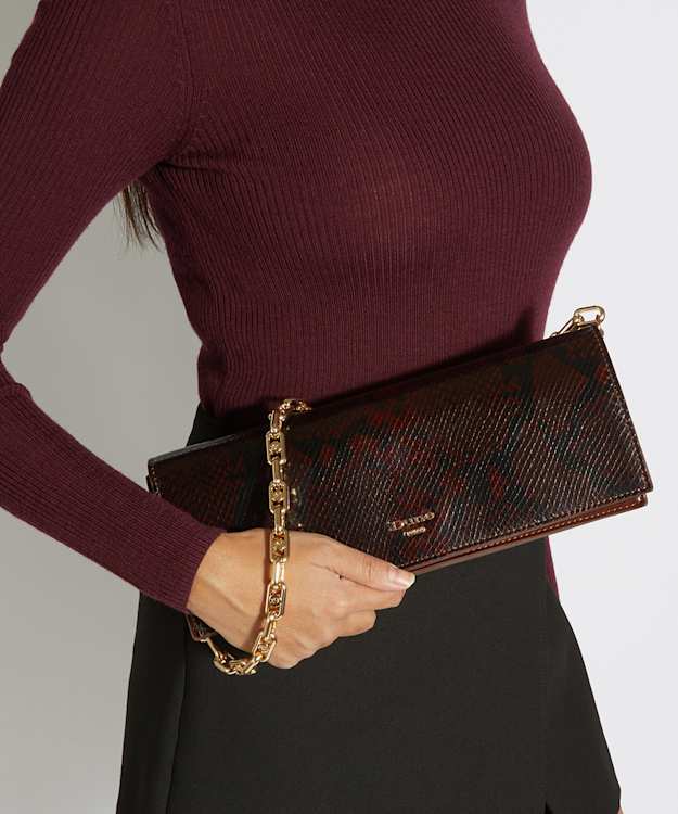 Bemuse Brown - Leather Multi-Strap Shoulder Bag