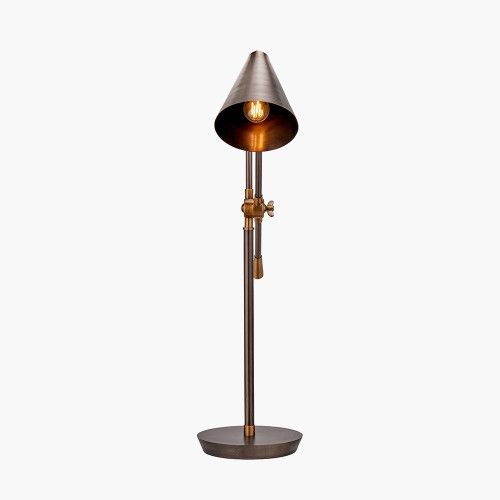 Ruma Retro Antique Bronze and Brass Adjustable Task Table Lamp