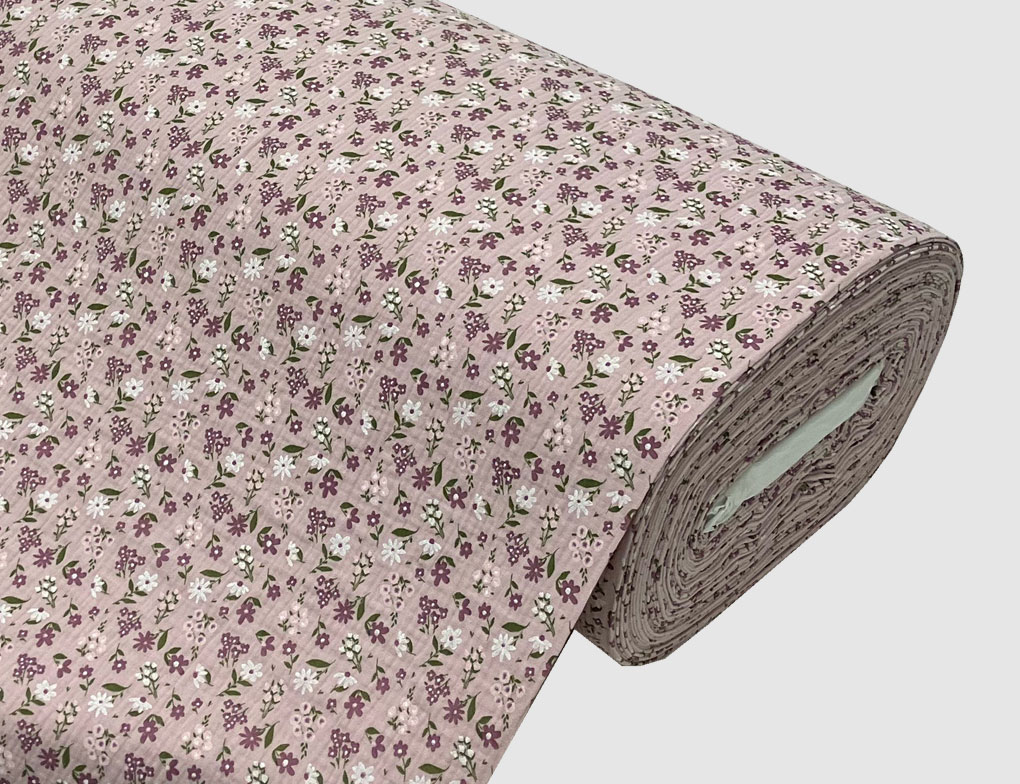 Musselin Double Gauze Blume Rosa