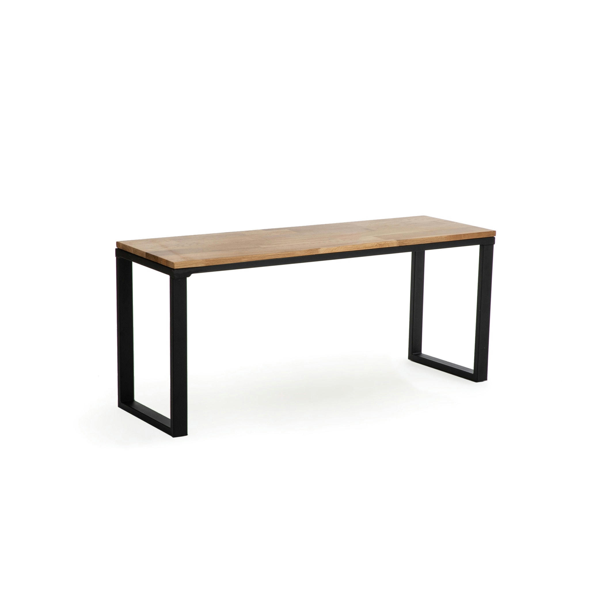 Banc chêne massif abouté vernis L120 cm, Hiba