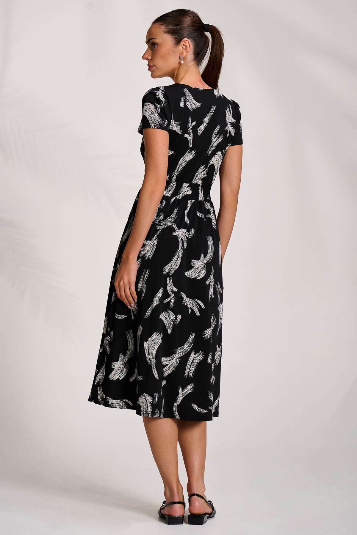 Jolie Moi Cap Sleeve Printed Jersey Midaxi Dress