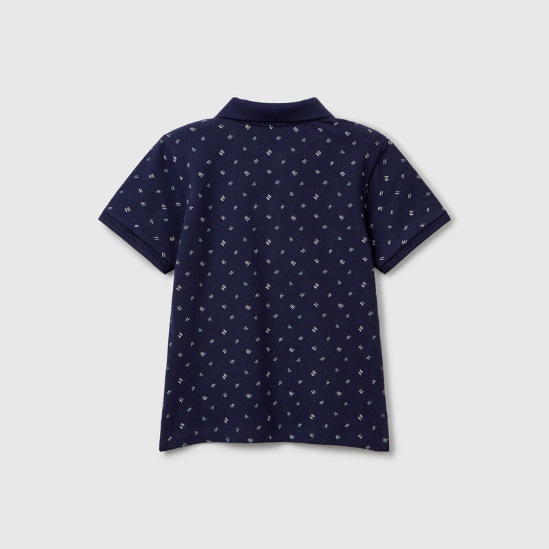 Micro patterned polo shirt in pure cotton