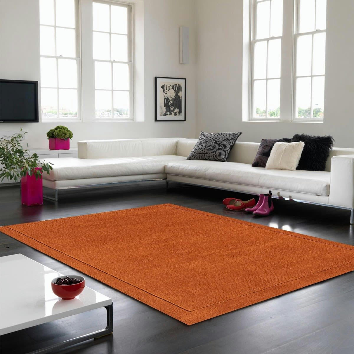 CANDY - Tapis tufté main en Laine Corail 80x150 cm