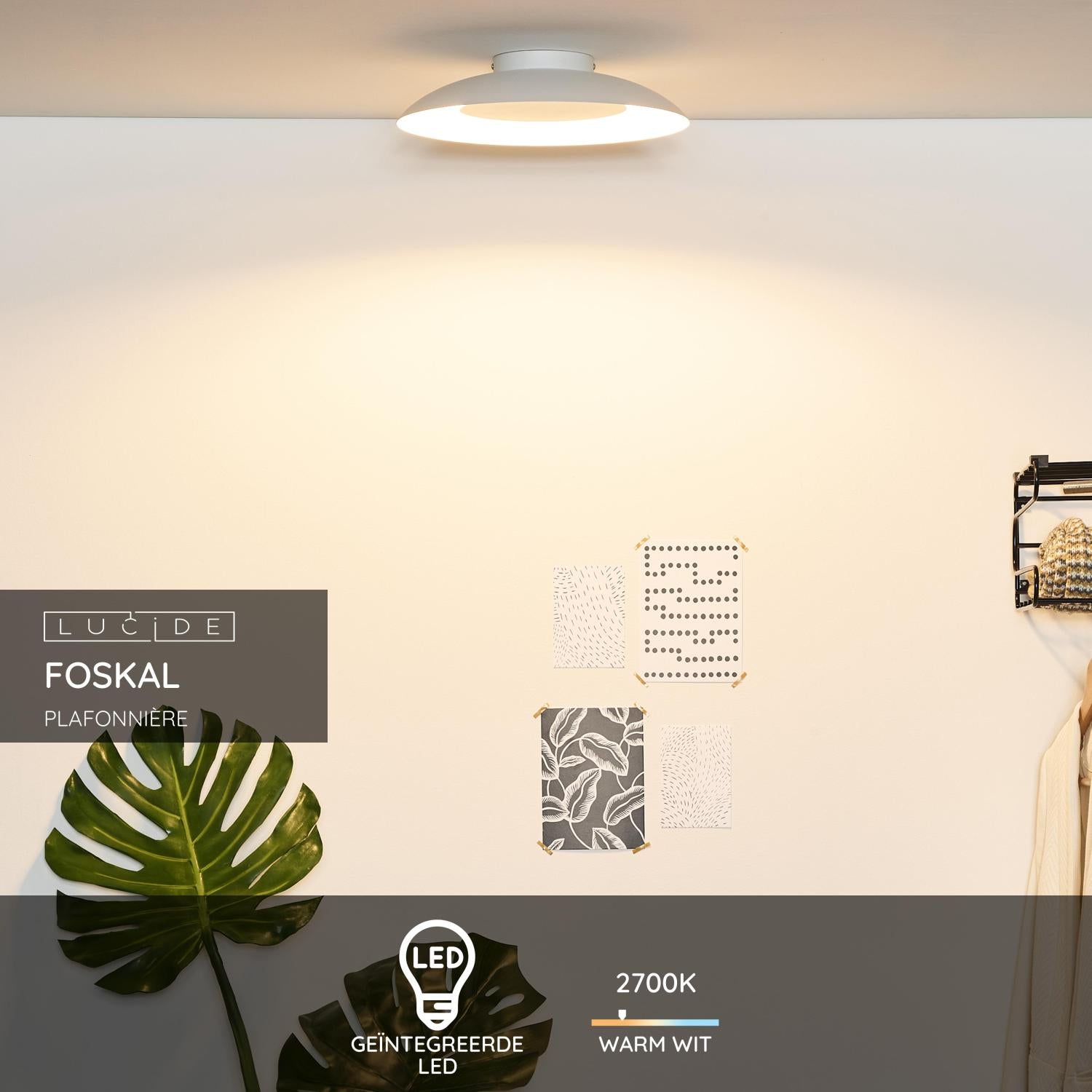 Lucide FOSKAL Plafonnière - Wit