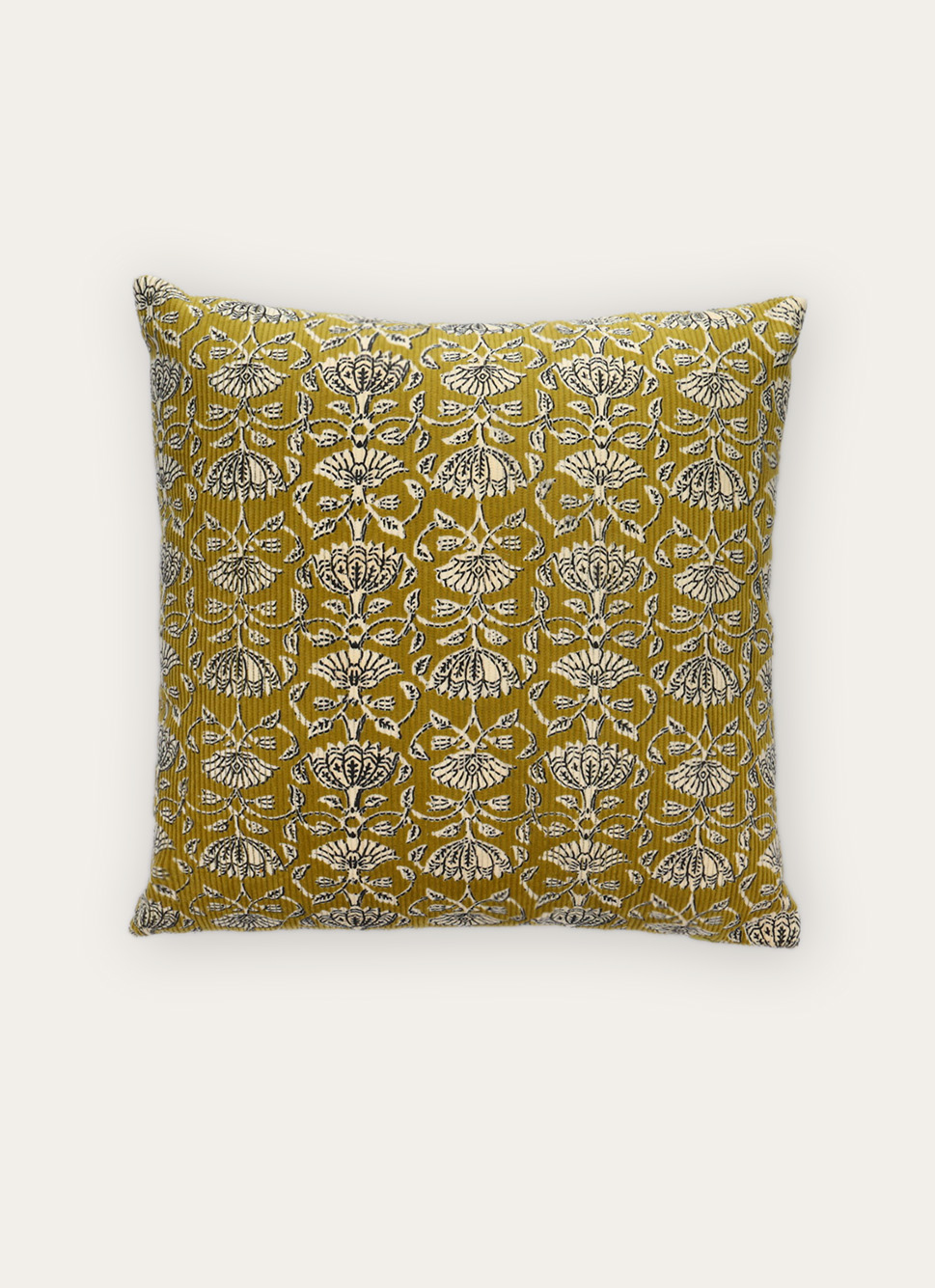 HOUSSE DE COUSSIN IMPRIMÉ FLORAL BICOLORE JEROME VERT CLAIR