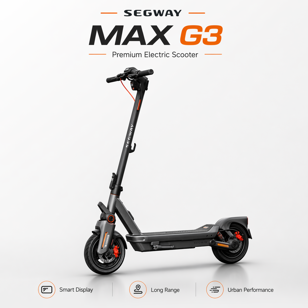 🚀𝐒𝐞𝐠𝐰𝐚𝐲 Max G3 Electric Scooter – 80km Long Range, Dual Suspension, 2000W Motor, Smart TFT Display
