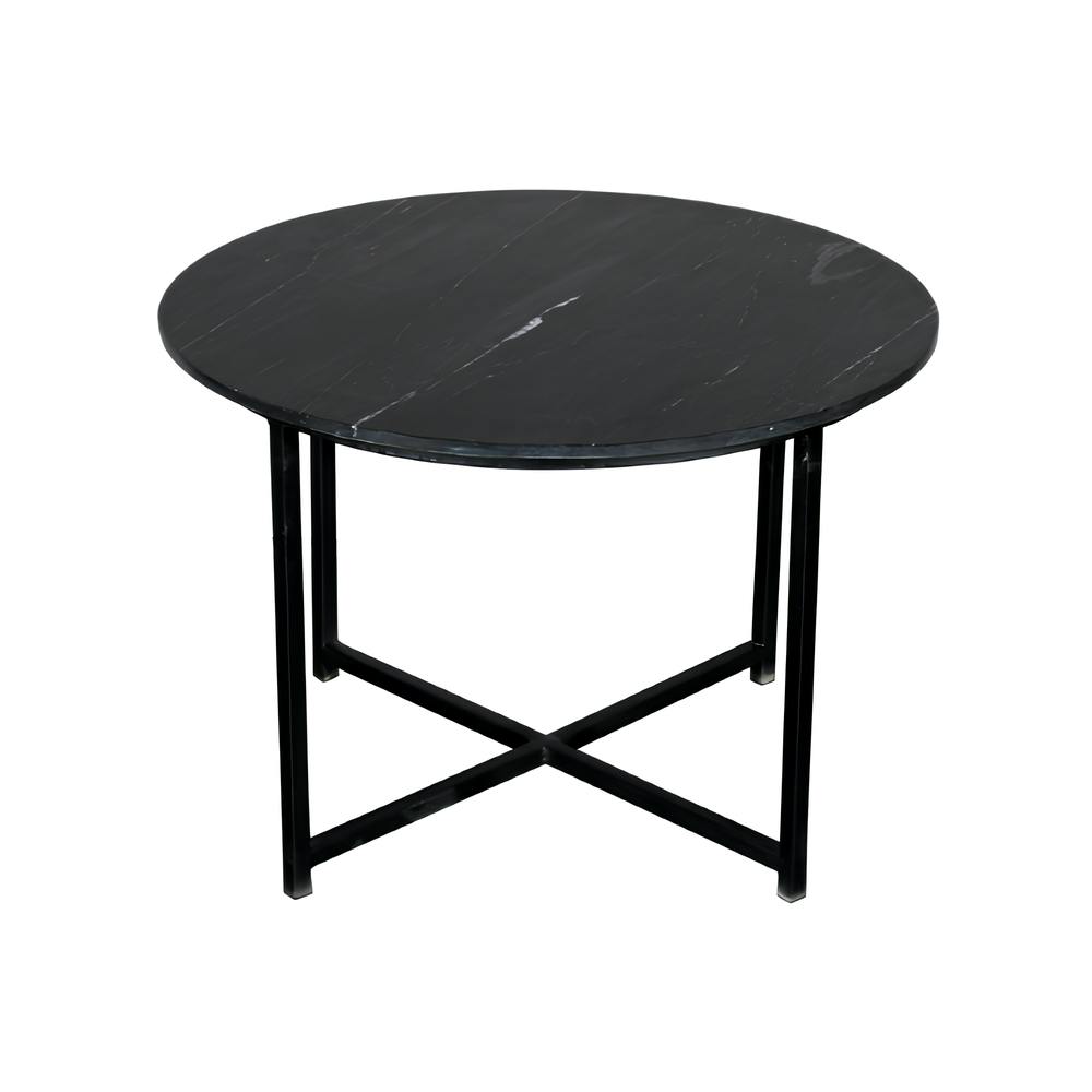 Table basse ronde en marbre noir Ø75 cm DUOMO