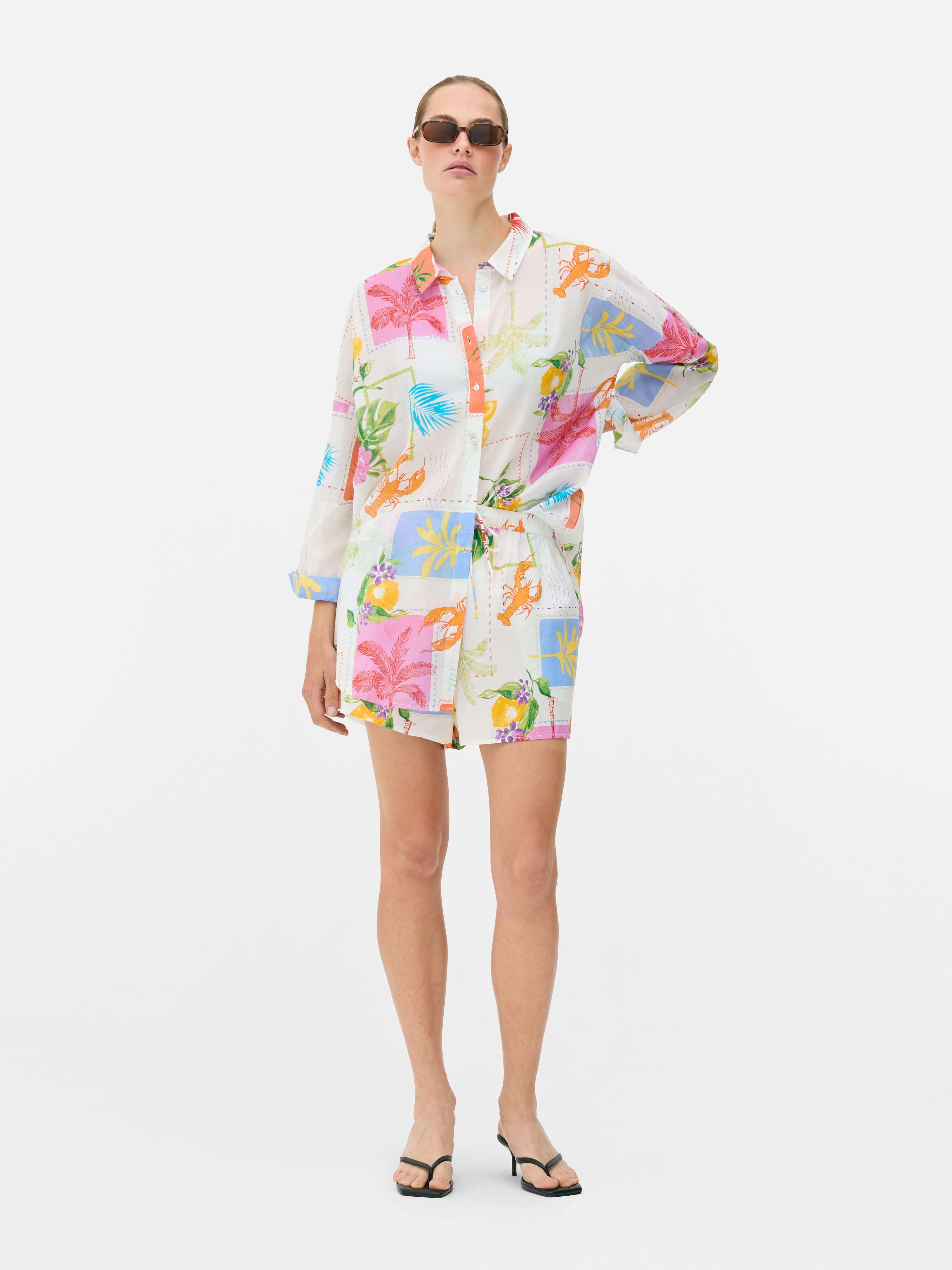 Relaxed Printed Beach Shirt