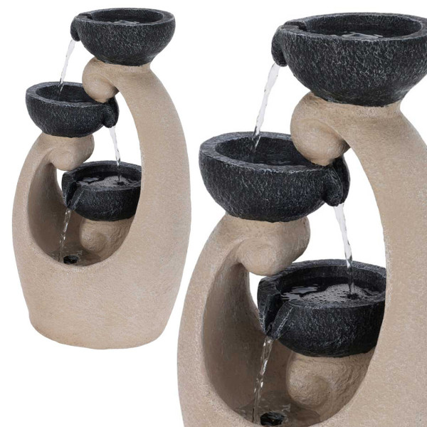 Fontanna dekoracyjna Teacup z kaskadą filiżanek i LED ciepłe światło 52 cm