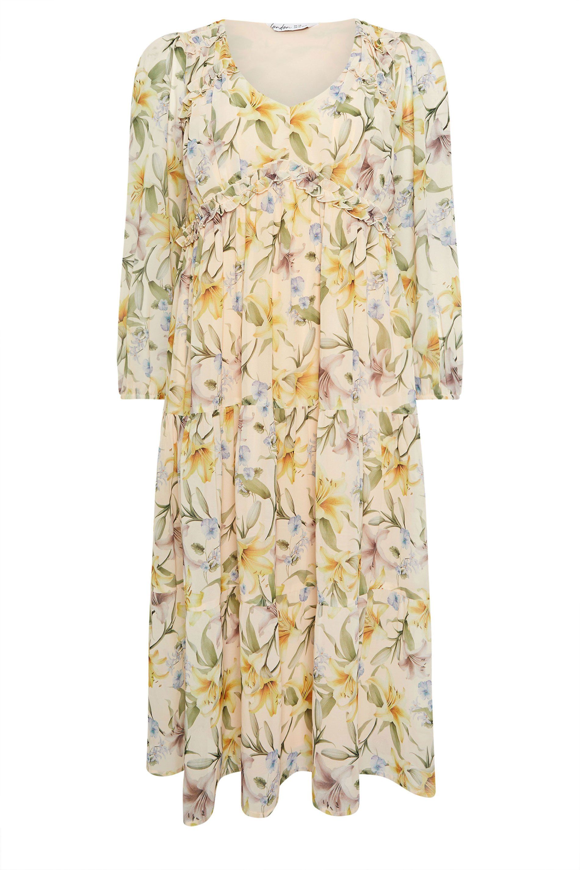 Yours Floral Long Sleeve Maxi Dress