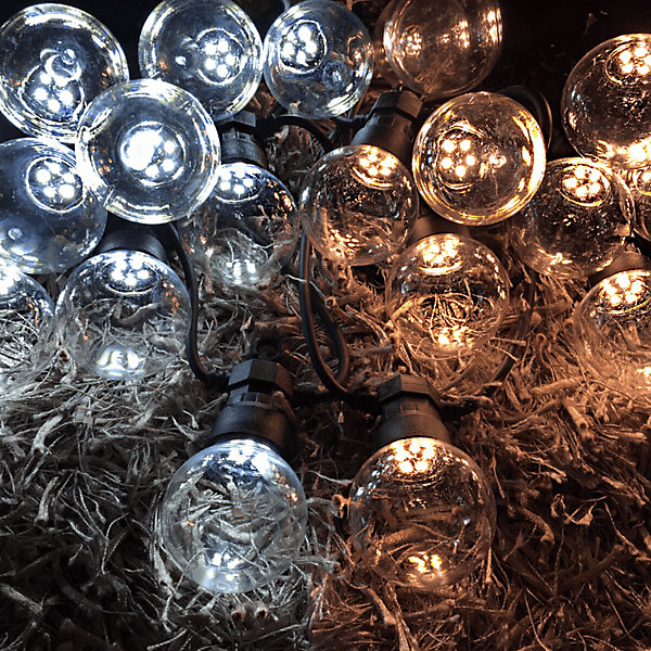 Guirlande Guinguette LED 8M 10pcs 3W IP65 - Câble Noir - Blanc Chaud 2300K - 3500K - SILAMP