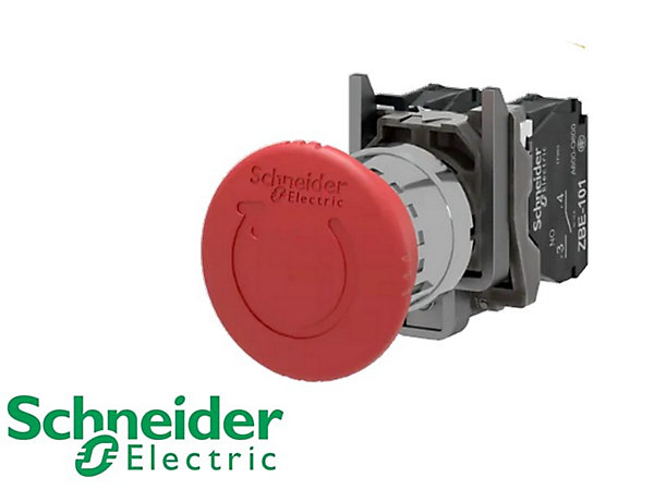 Bouton d'arrêt d'urgence à accrochage Schneider Harmony XB4 1NO 1NC