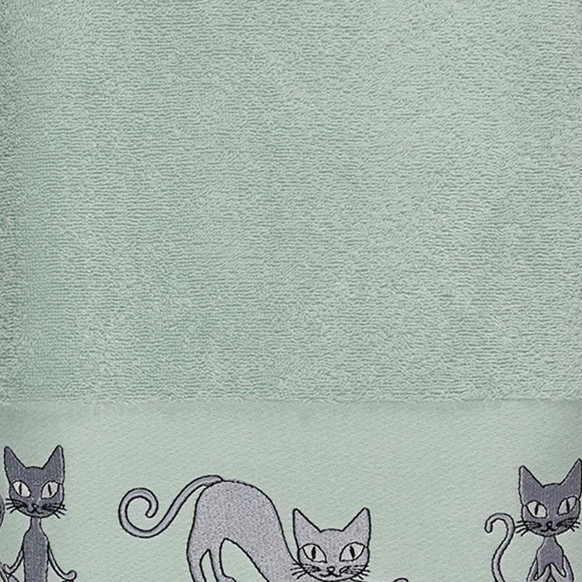 YOGI CAT - Drap de bain en coton Menthe 70x140 cm