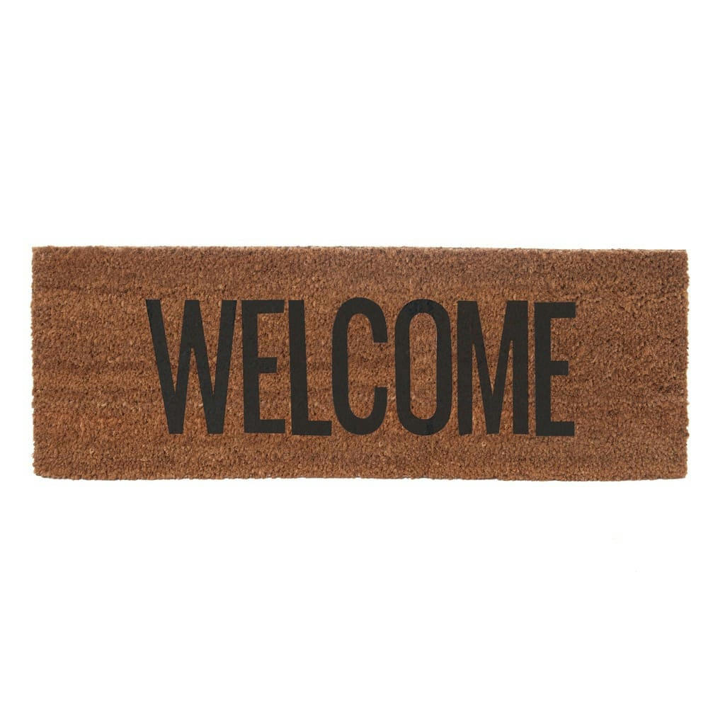 WELCOME - Paillasson doré en coco 75x26