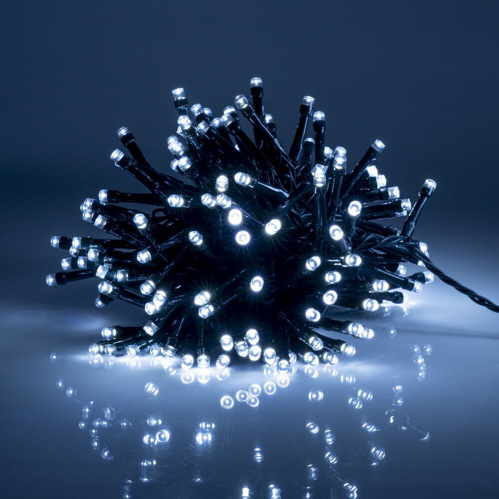 Guirlande de No&euml;l solaire lumineuse 240LED blanc froid 17,9 m d'éclairage