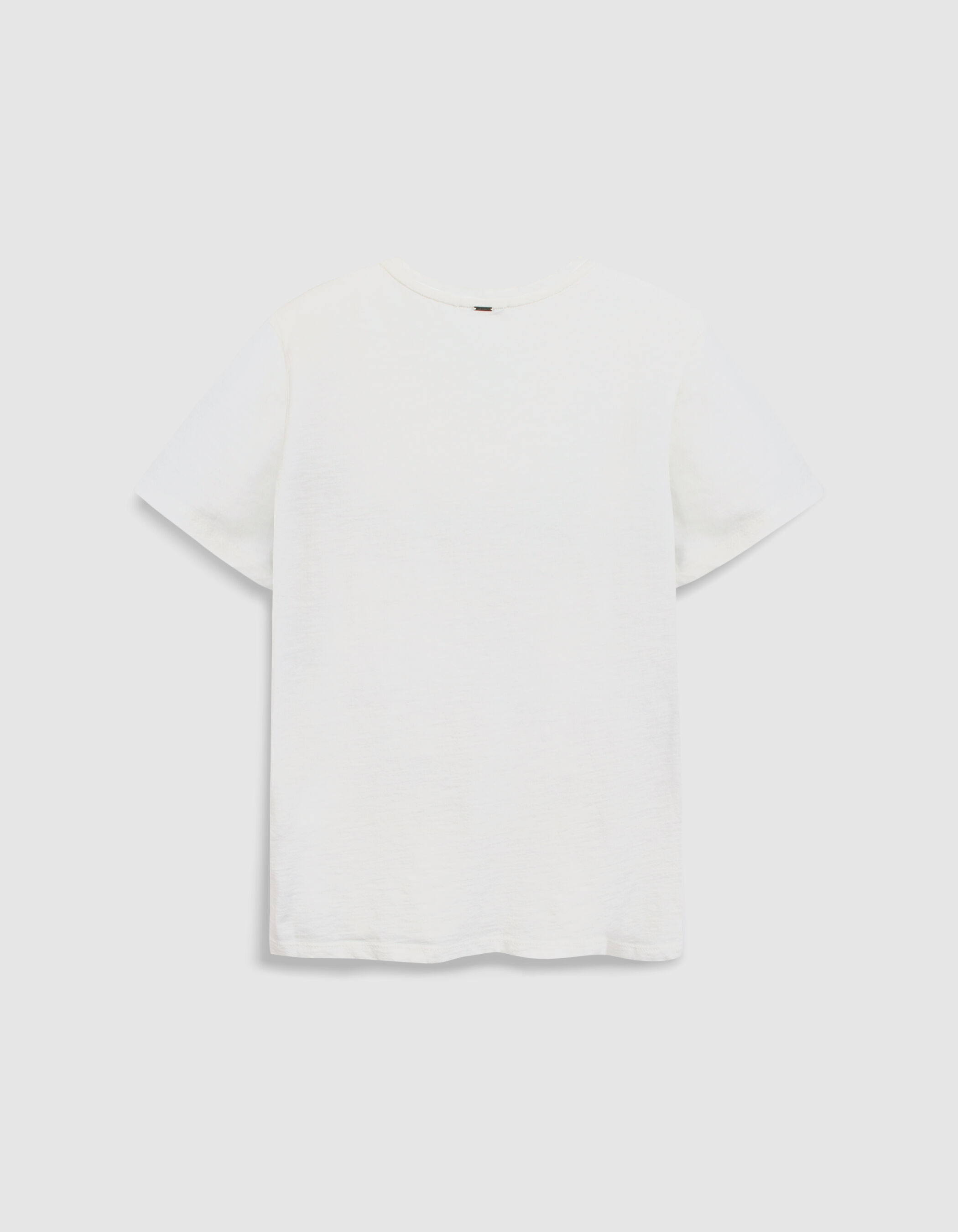 Tee-shirt col V blanc visuel palmiers Femme