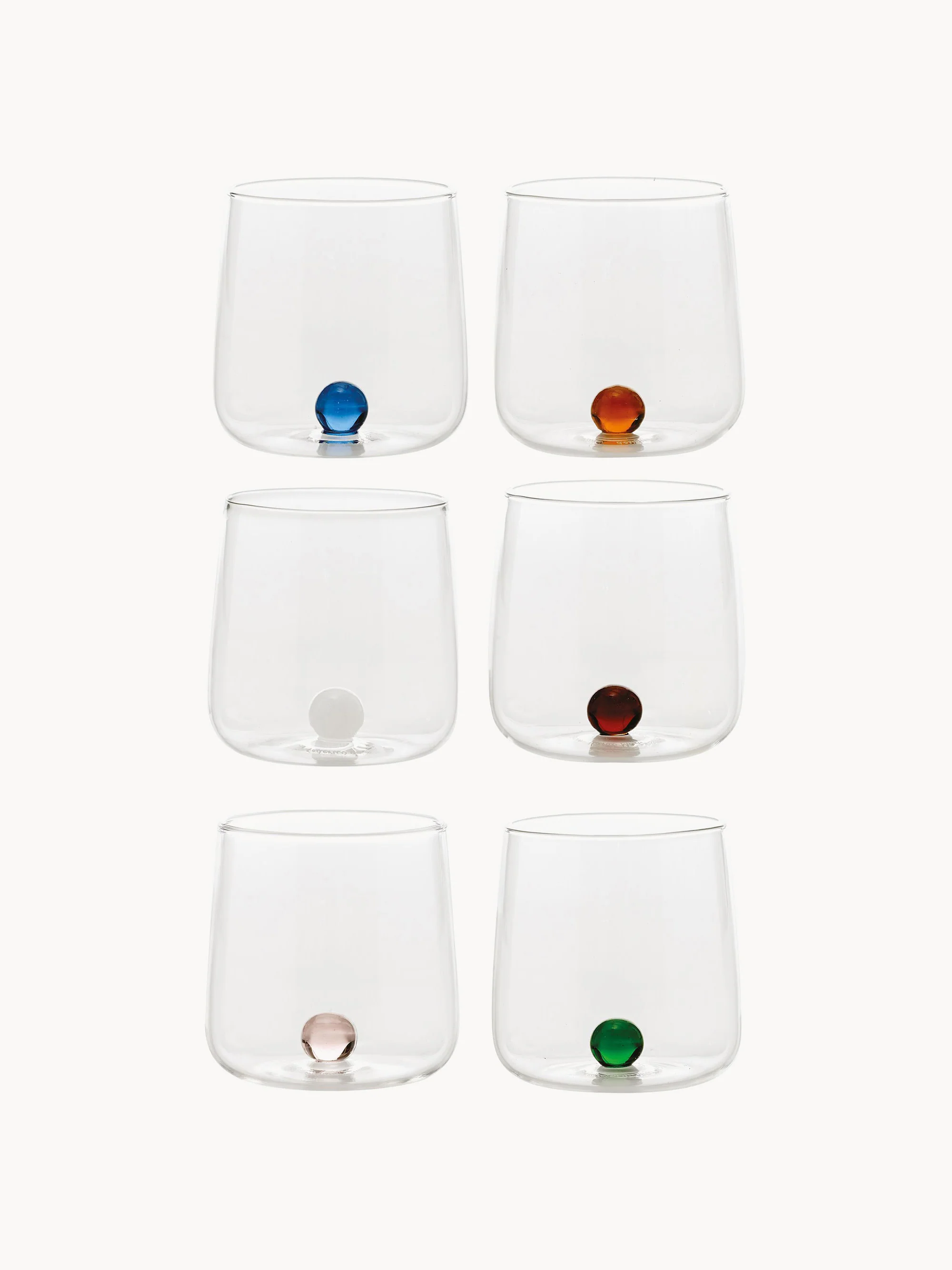 Handgefertigte Trinkgläser Bilia aus Borosilikatglas, 6er-Set