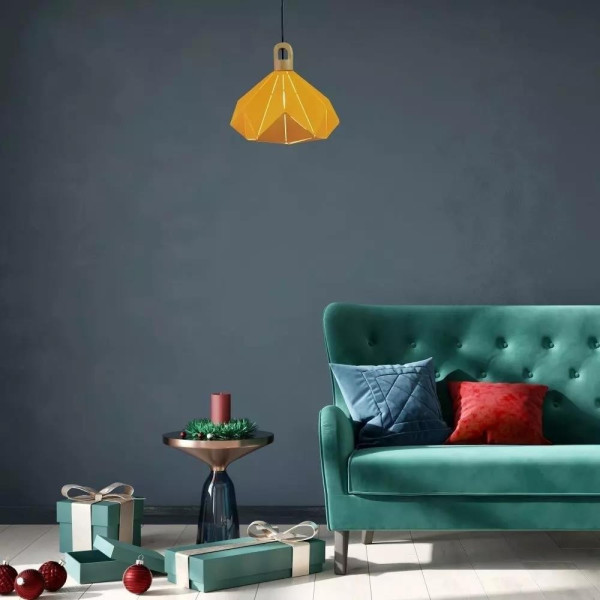 Lampa wisząca żółta VT-7323 1xE27x60W wym: 120x27x27 cm V-TAC