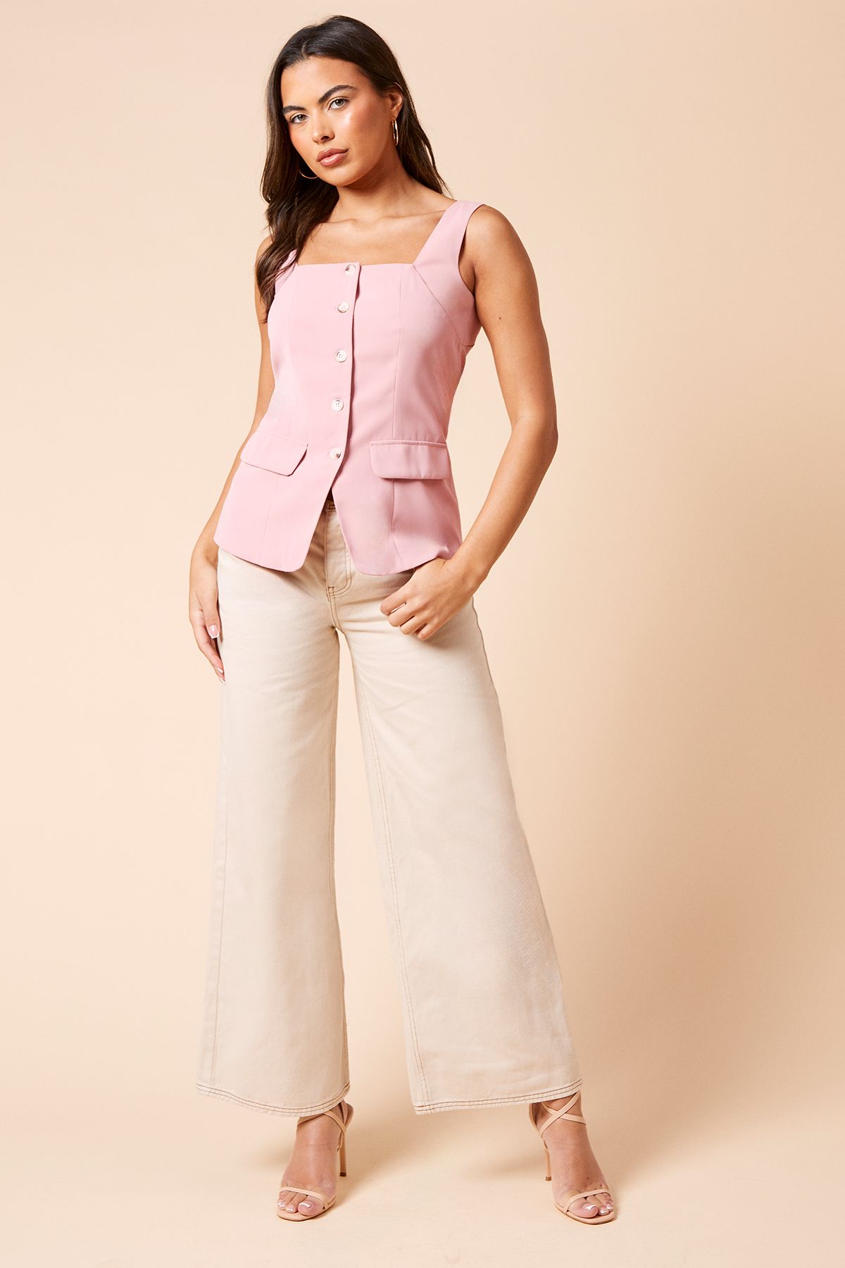 Dorothy Perkins Longline Button Through Waistcoat