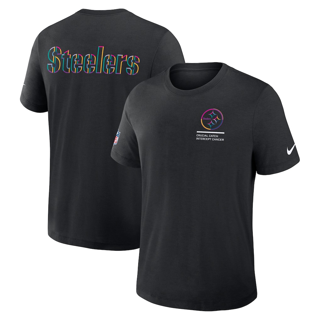 Pittsburgh Steelers Nike 2025 NFL Crucial Catch Tri-Blend Dri-FIT T-Shirt - Black