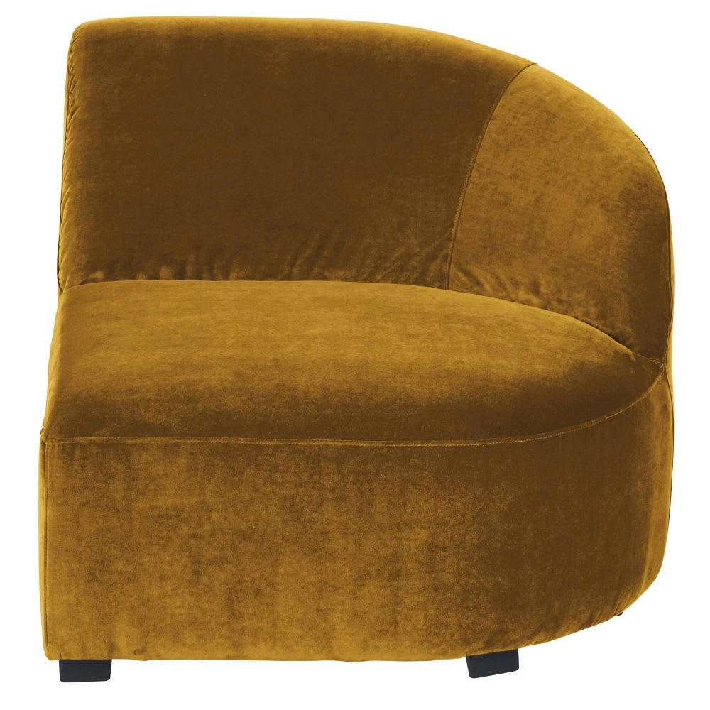 Virgile - Accoudoir droit pour canapé modulable en velours ocre