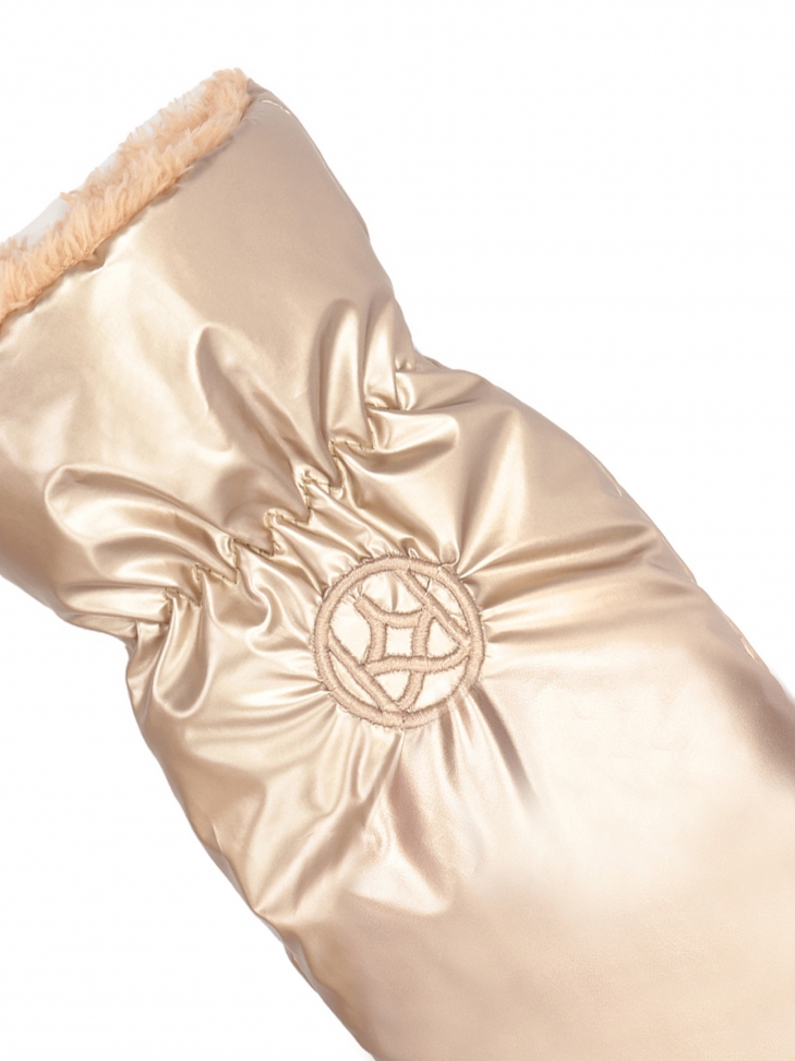 Glittering gold gloves with embroidered KAZAR monogram
