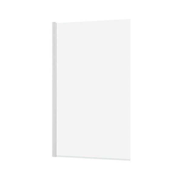 Pare-baignoire rabattable 140 x 80 cm, profilés alu blanc mat, Galedo Essentiel