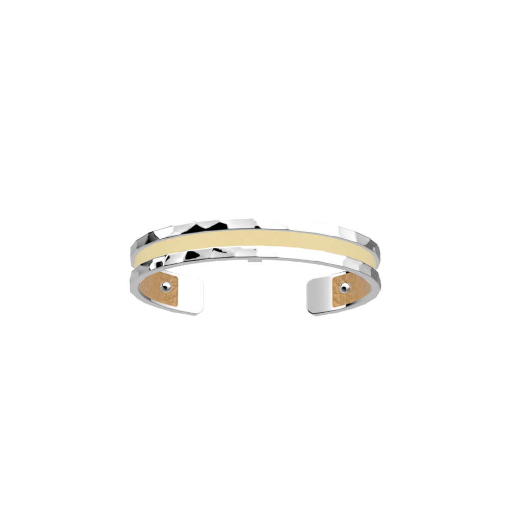 Manchette Pure Martelée, cuir réversible Caramel / Sable Fin