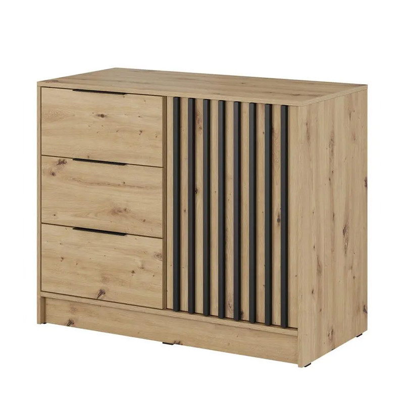 Komoda Nelly lamele 2D z szufladamidąb artisan