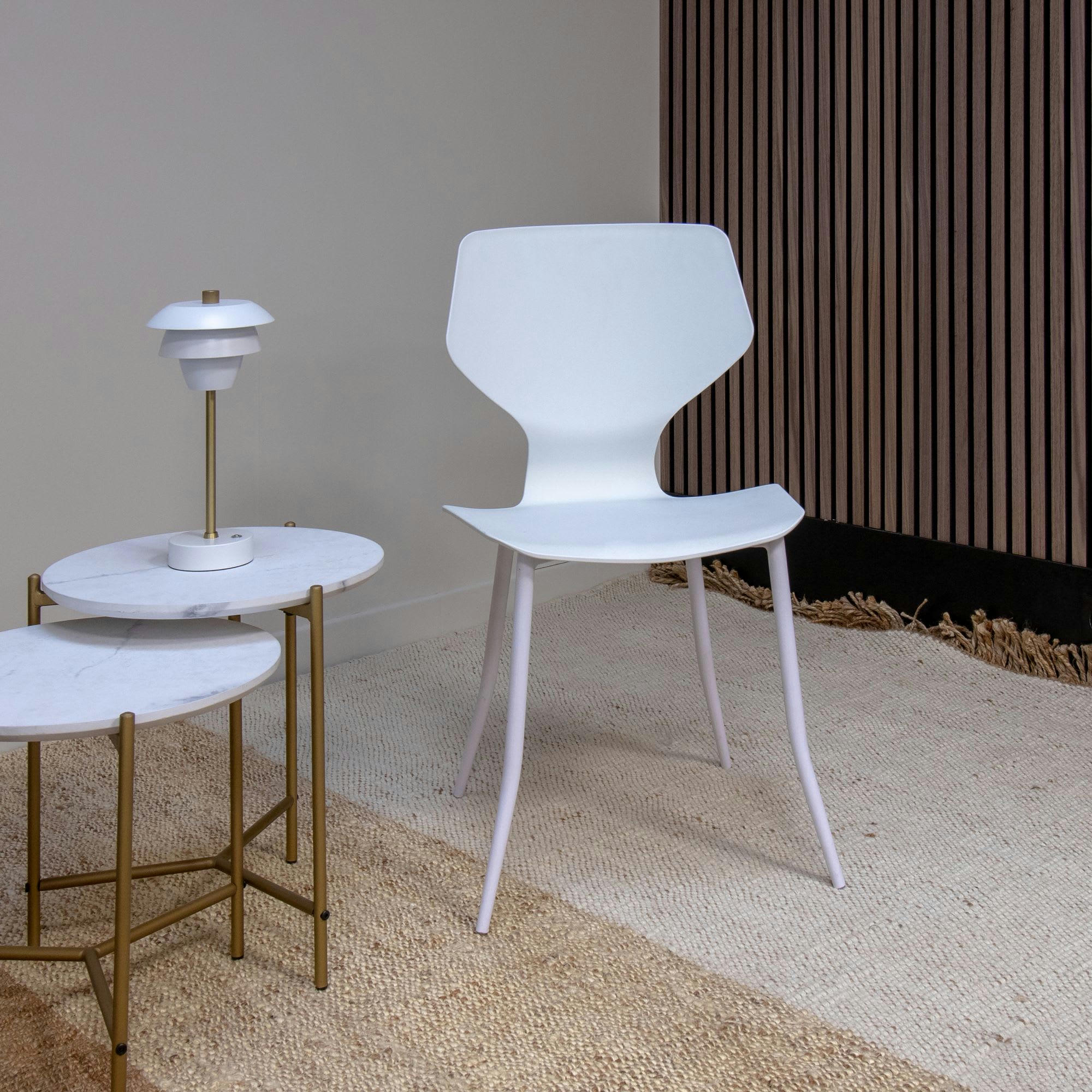 GABBY - Lot de 4 chaises en polypropylène blanc mat