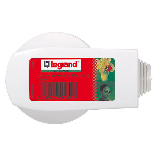 Fiche mâle avec terre 32A 2P T Legrand