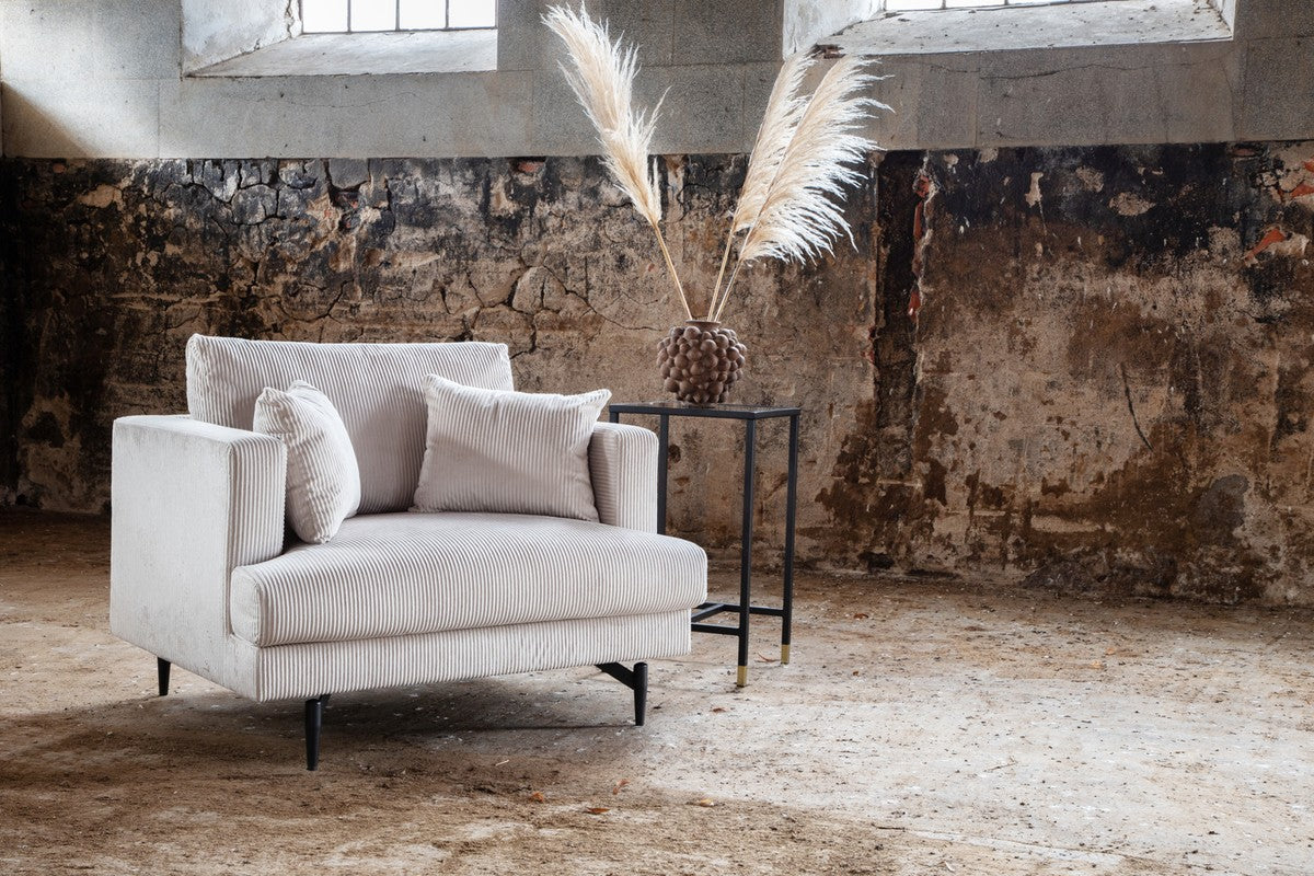 Matis Fauteuil - Beige Ribstof