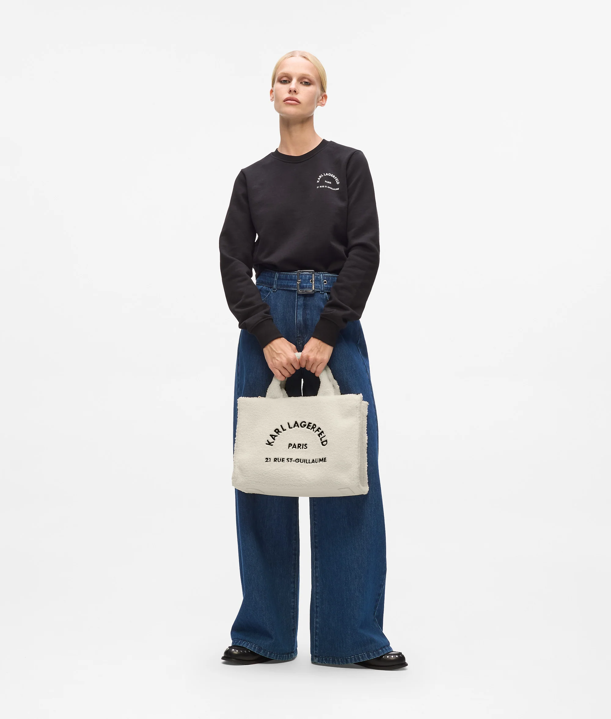 Tote bag en faux-shearling Rue St-Guillaume