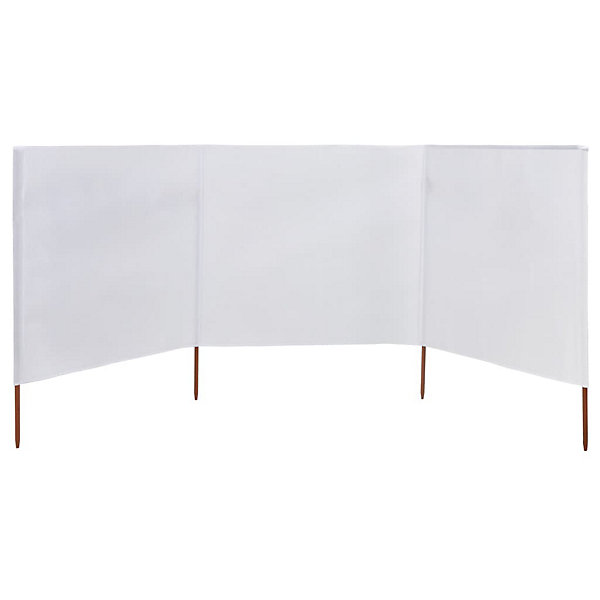 Brises-vue paravent 3 panneaux tissu 400 tissu blanc Helloshop26