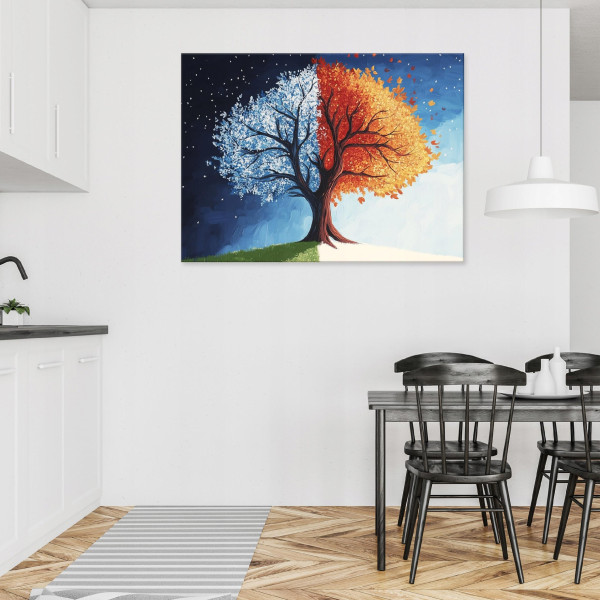 Obraz Drzewo Życia 3D Liście Do Sypialni Salonu Kuchni Na Płótnie 60X40