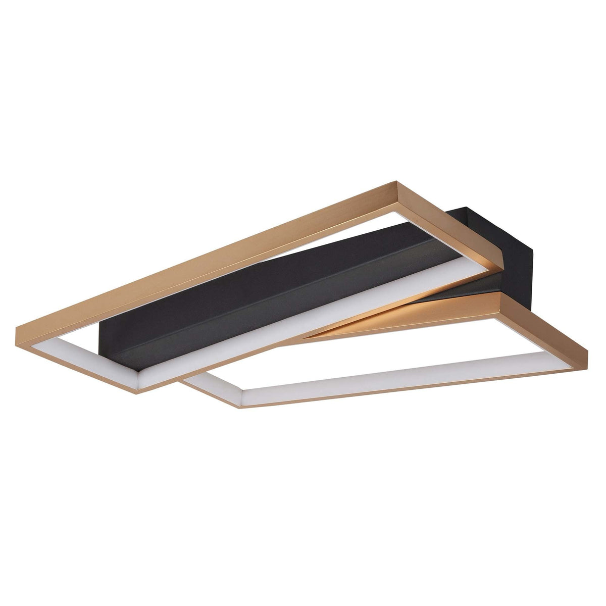 Highlight plafondlamp Helios - 2 lichts - 42.5 x 8  cm - zwart - mat goud