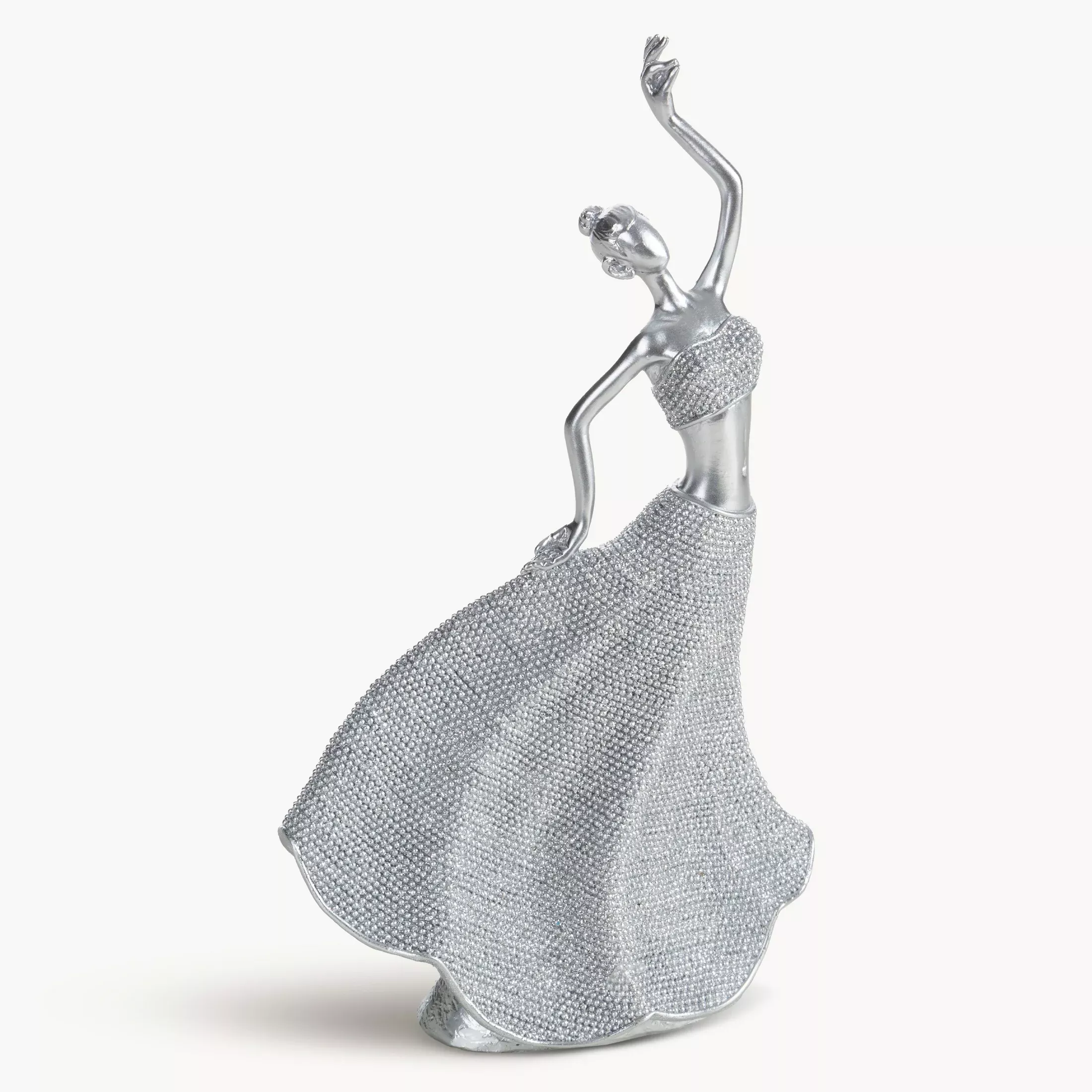 Figurka srebrna w kształcie baletnicy o drobnym strukturalnym wzorze 14x7x26 cm ELDO
