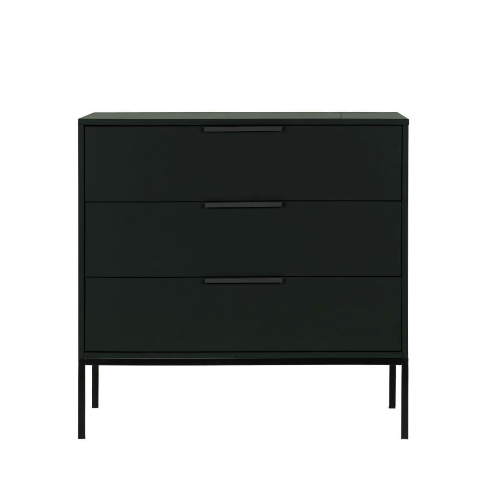 ADAM - Commode 3 tiroirs en bois noir