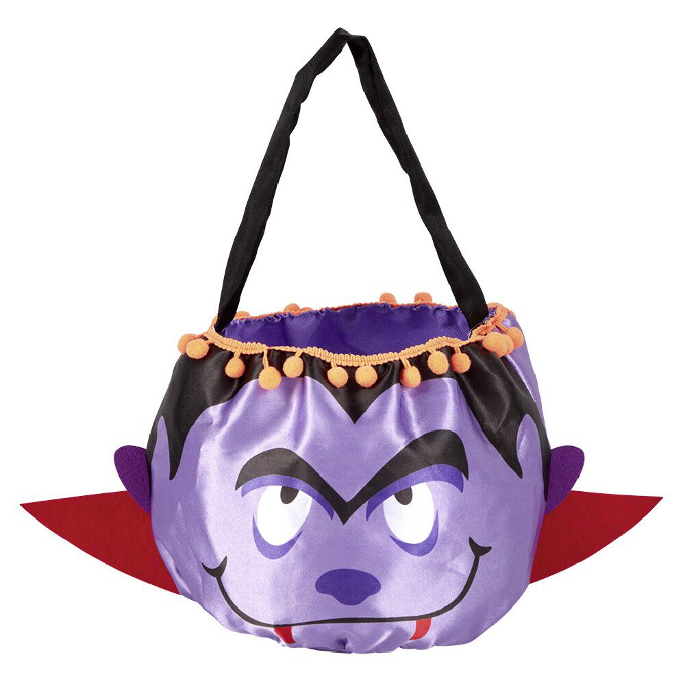 Sac à bonbons Halloween design vampire violet et rouge