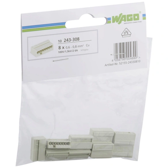 Klemme, MICRO, Kunststoff, Grau, Leiter mit einem Querschnitt von 0,6 bis 0,8 mm²