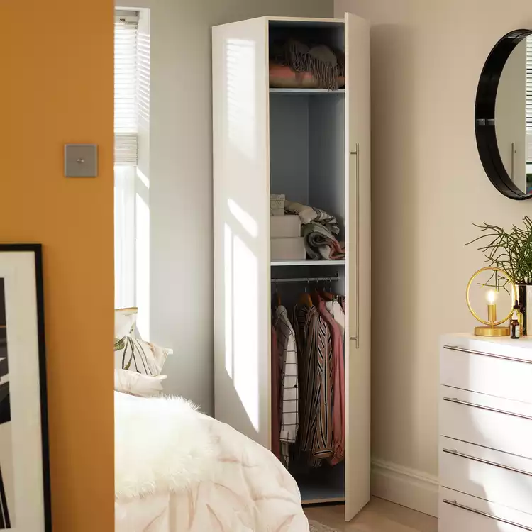 Habitat Atlas 1 Door Tall Wardrobe - White
