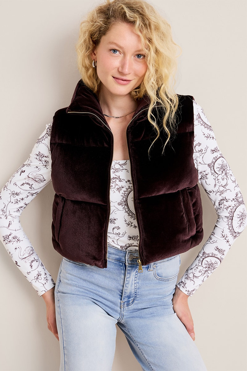 Natalie Velvet Puffer Vest