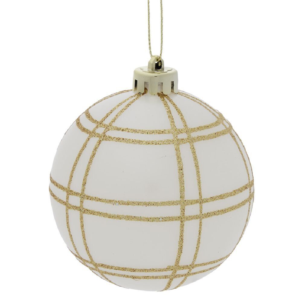 Boule No&euml;l quadrillage Ø8cm (3 modèles)