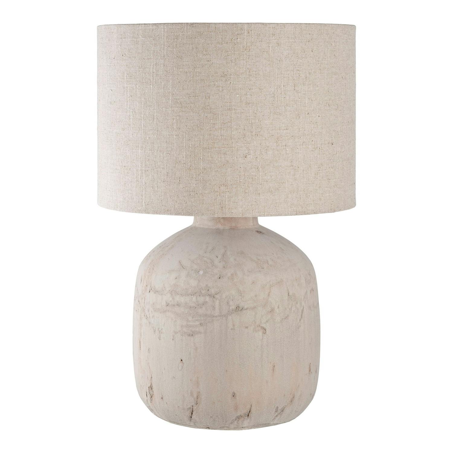 Lampe de salon beige céramique et tissu KARS
