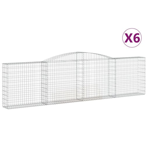 NNEVL Arched Gabion Baskets 6 pcs 400x30x100/120 cm Galvanised Iron