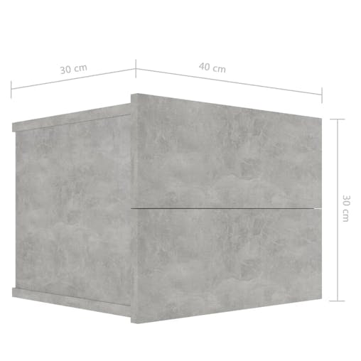 NNEVL Bedside Cabinet Concrete Grey 40x30x30 cm Chipboard