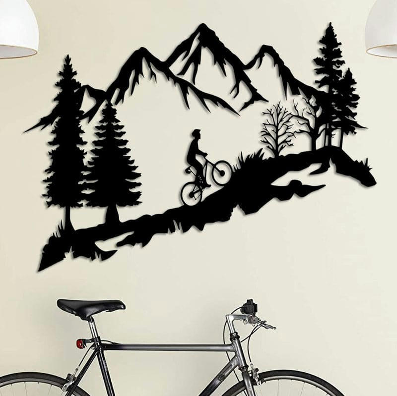 - Décoration murale cycliste en métal noir 45x32 cm cm