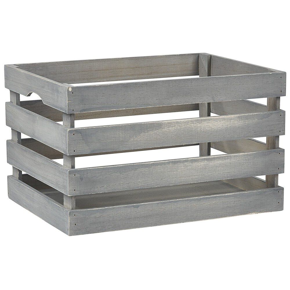 Caisse de rangement en bois gris