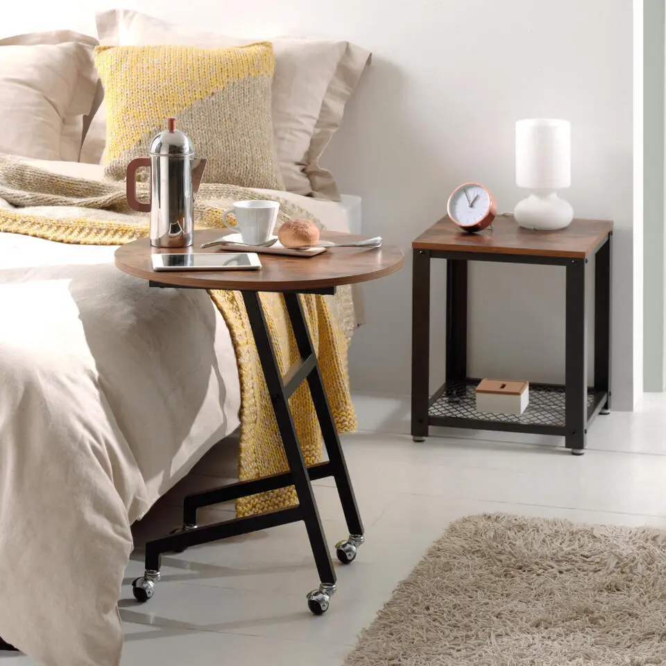 Vierkante bijzettafel - 45x55x45 cm - vintage bruin